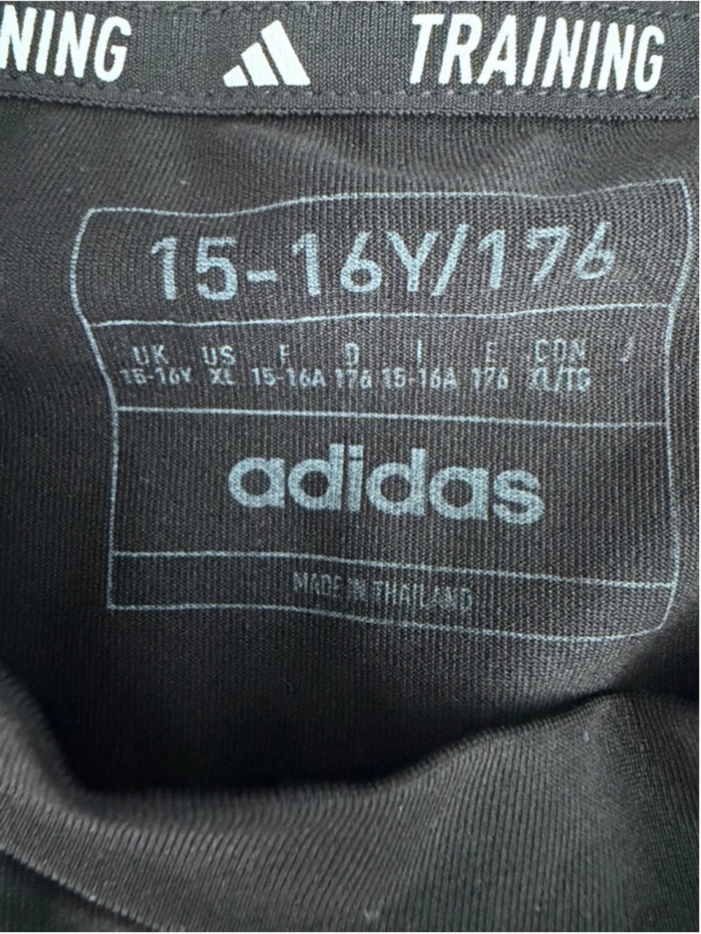 Boys Adidas Short Sleeve Tee Black Blue XL - Picture 3 of 3